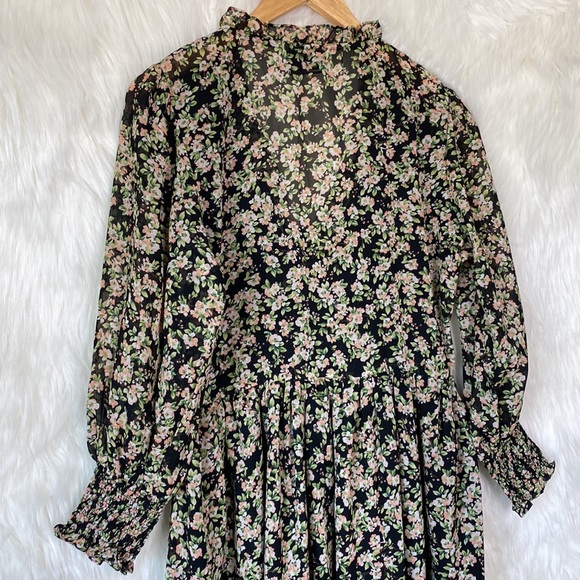 ASOS DESIGN shirred midi dress in ditsy floral print - Picture 15 of 16